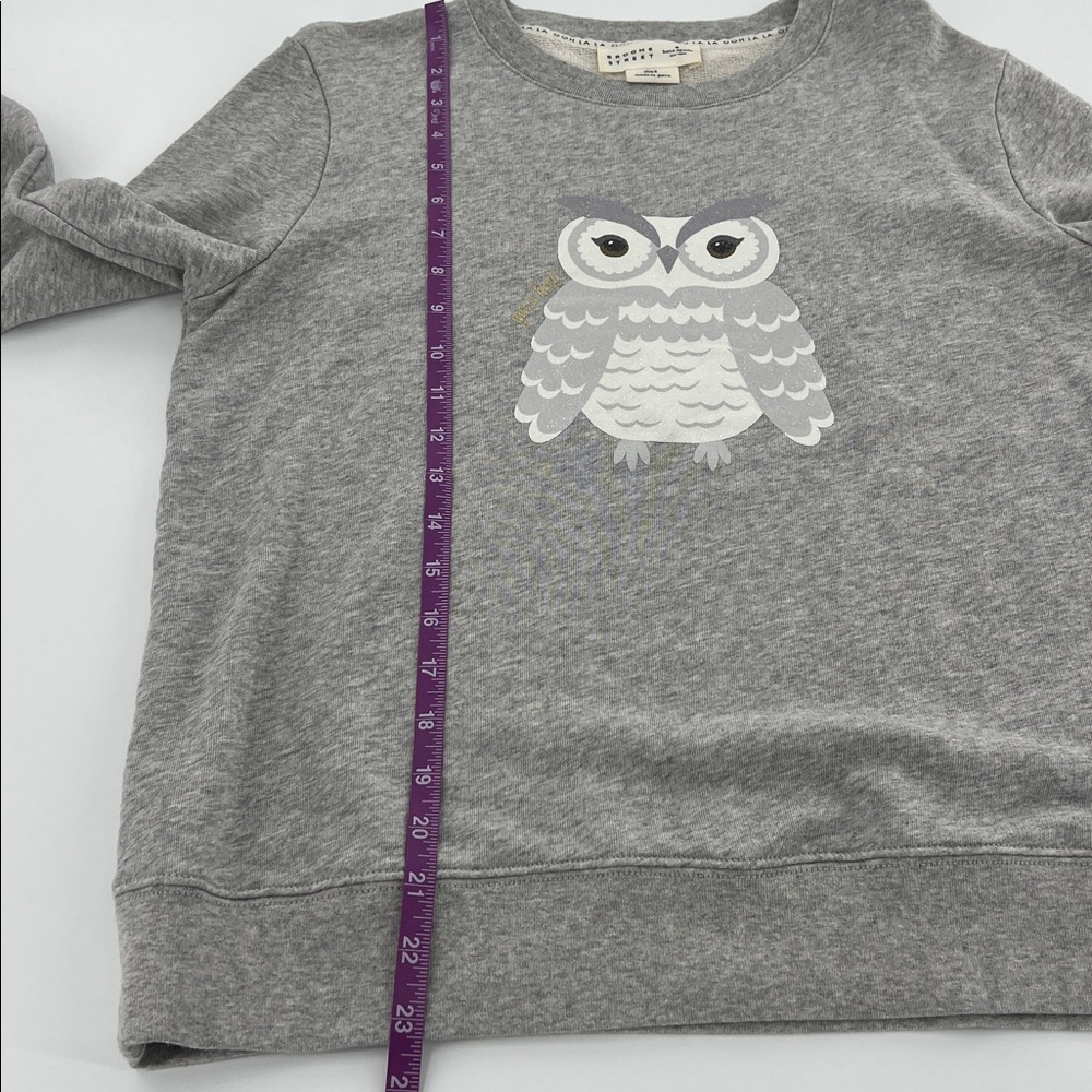 kate spade Gray Owl Motif Women's Sweater novelty teacher artsy unique Sm - Picture 6 of 9